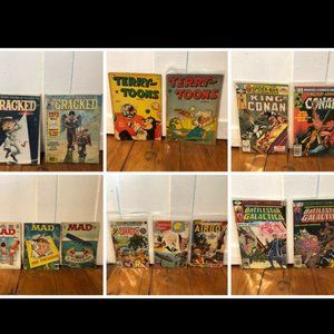 Vintage Comic Magazine Lot 1950s-1980s - Terry Toons, Mad, Crackd, Conan & More!